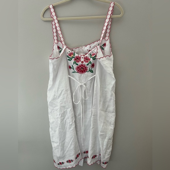 J. Crew White Mini Dress with Pink Floral Embroidery - Picture 8 of 12